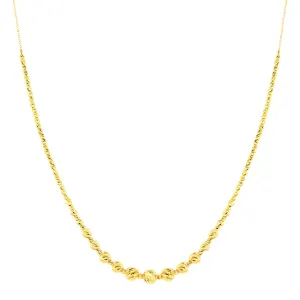 21K Graduated Bead Gold Necklace