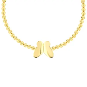 18K Golden Butterfly Kisses Bead Gold Bracelet