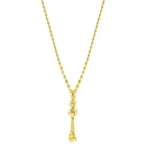 21K Lariat Necklace Gold Necklace