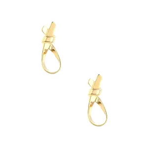 18K Knot Loop Gold Earrings