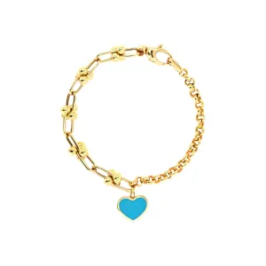 Glowe Heart 21K Gold Bracelet