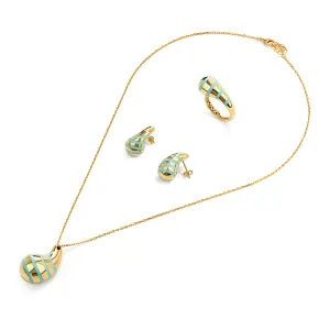 21K Turquoise Trio Gold Set