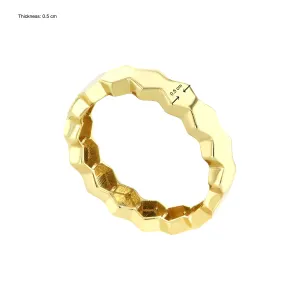 18K Geometric Circle Gold Ring