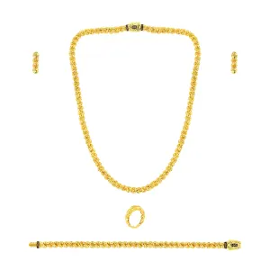 Delicate Flex Loop 21K Gold Set by Monaco Chains