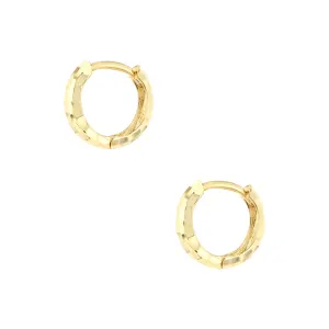 Geometric Facet 21K Gold Hoop Earrings