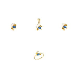 21K Kids' Gold Smurfette Pendant Set