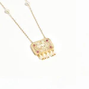 Sadaf Flame 18K Traditional Gold Necklace