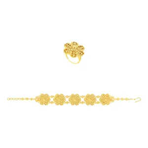 Majestic Flowers 21K Bracelet Gold Set