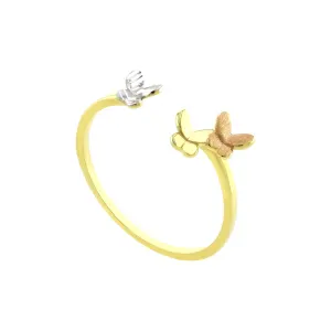 18K Couple Butterflies Gold Ring