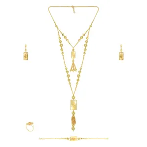 Zahra Tassel Suite 21K Layered Gold Set