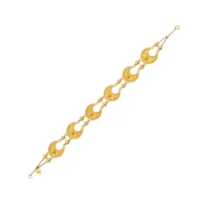 21K Crescent Gold Bracelet