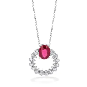 0.71CT Diamond Pink Lunar Necklace