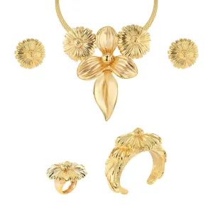 21K Blossom Gold Set