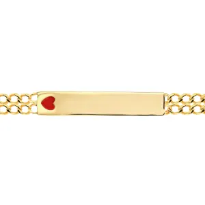 21K Red Heart-shaped Gold Kids Bracelet