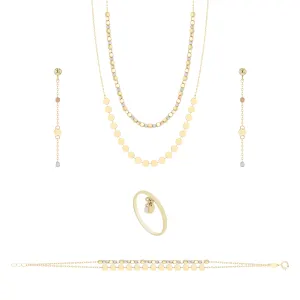 Double Strand  Necklace in 18K Gold Set