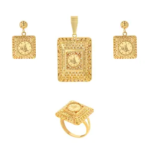 21K Traditional Gold Pendant Set