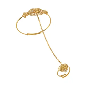 21K Adjustable Kid's Gold Ring Bracelet