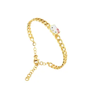 21K Gold Kitten Kids Bracelet