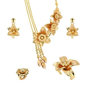 21K Blossom Gold Set