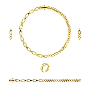 21K Half Monaco Chain Gold Set