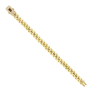 21K Classic Monaco Chain Gold Bracelet