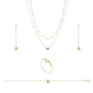 Double Strand  Necklace In 18K Gold Set