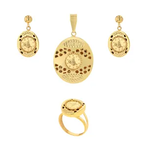 21K Traditional Gold Pendant Set