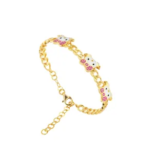 21K Gold Kitten Kids Bracelet