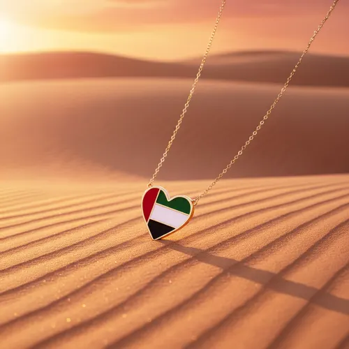 18K UAE Heart Gold Necklace