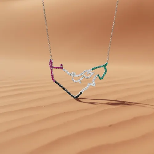 18K UAE Pride Map Gold Necklace