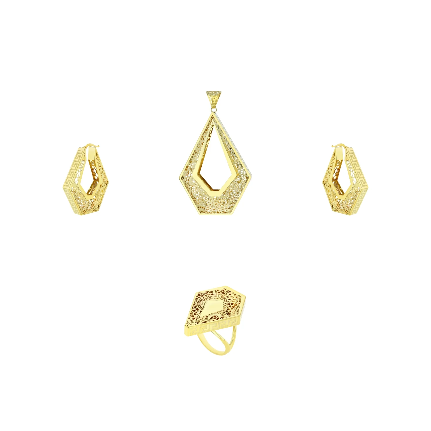 21K Gold Pendant Set