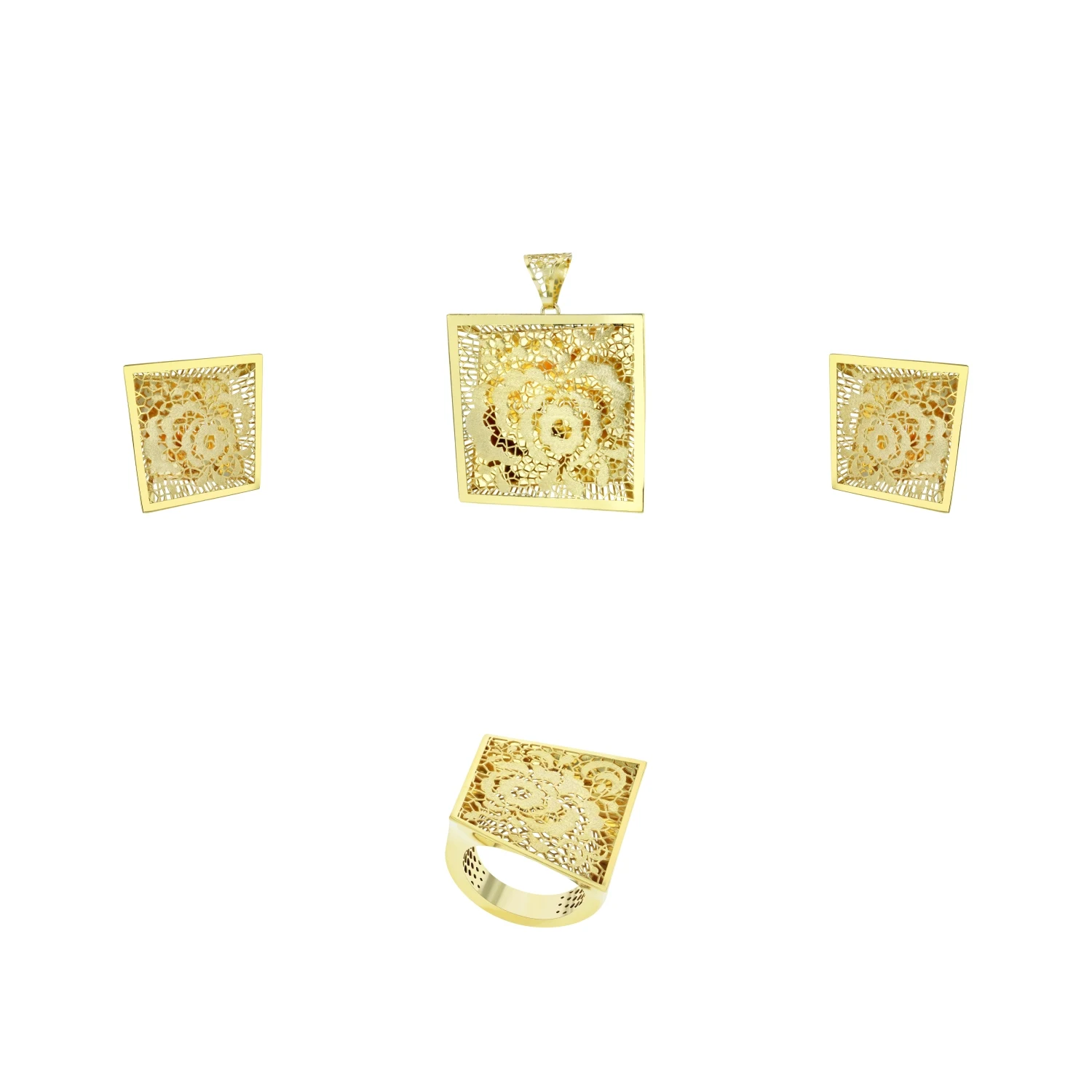 21K Gold Pendant Set