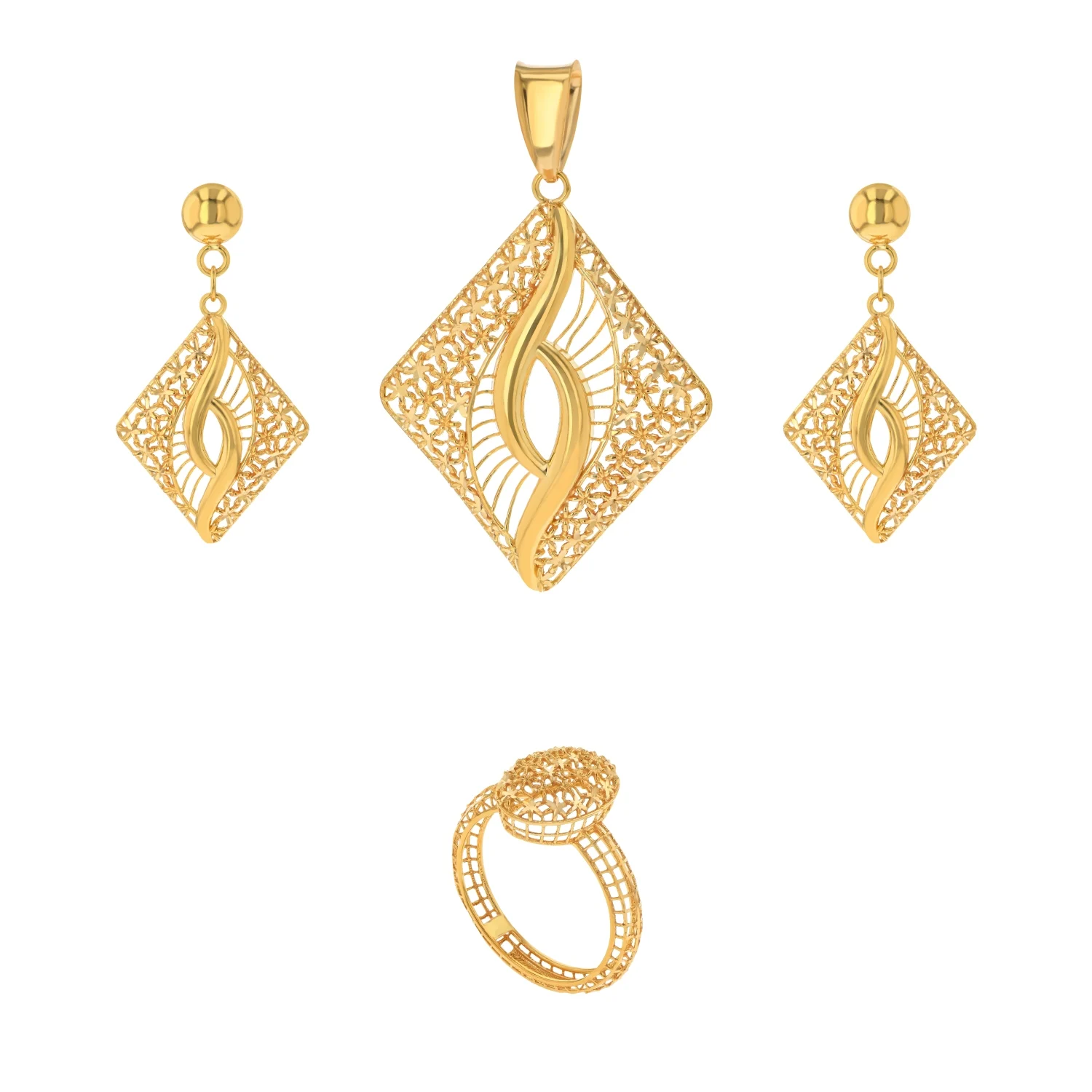 21K Gold Pendant Set