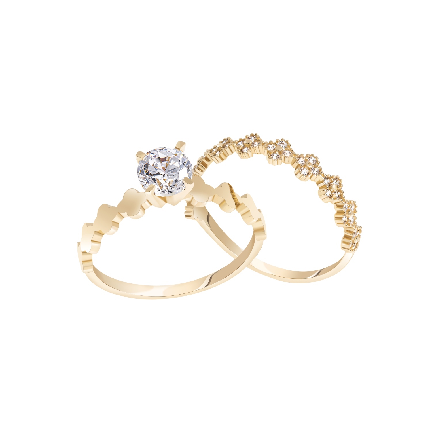 18K Twins Gold Ring