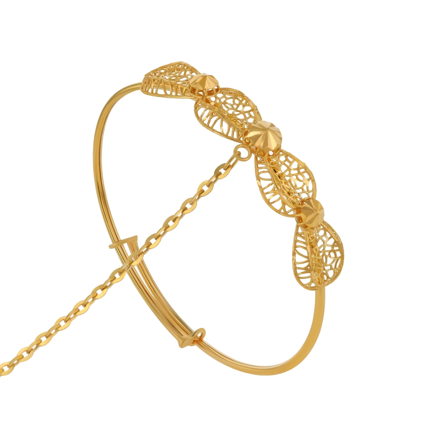 21K Adjustable Kid's Gold Ring Bracelet