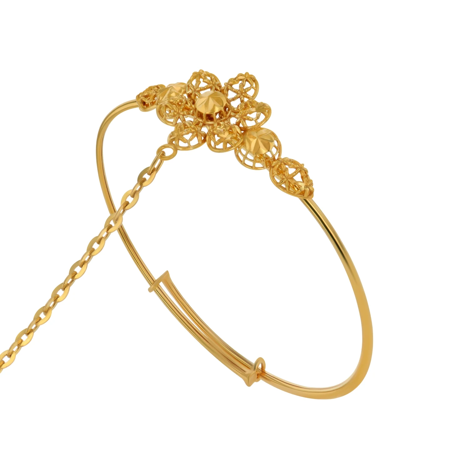 21K Adjustable Kid's Gold Ring Bracelet