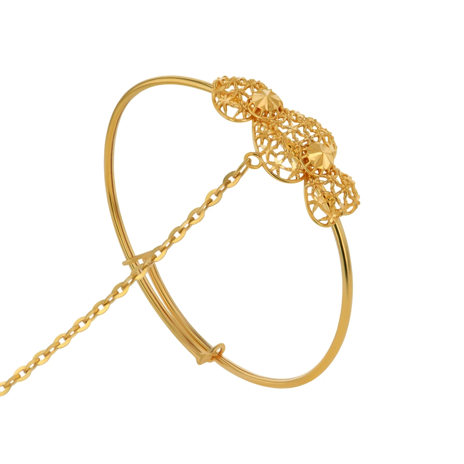 21K Adjustable Kid's Gold Ring Bracelet