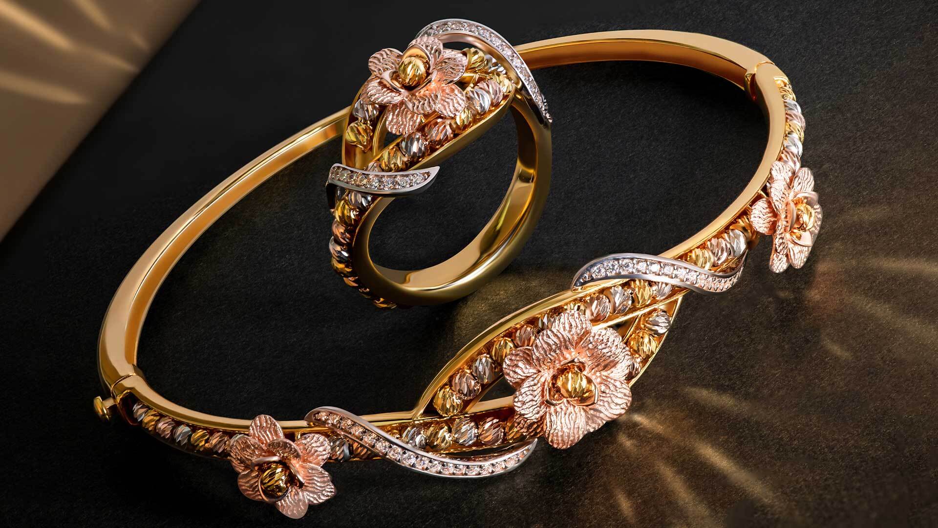 18K Gold Natural Fancy Pink Diamond Love Bracelet