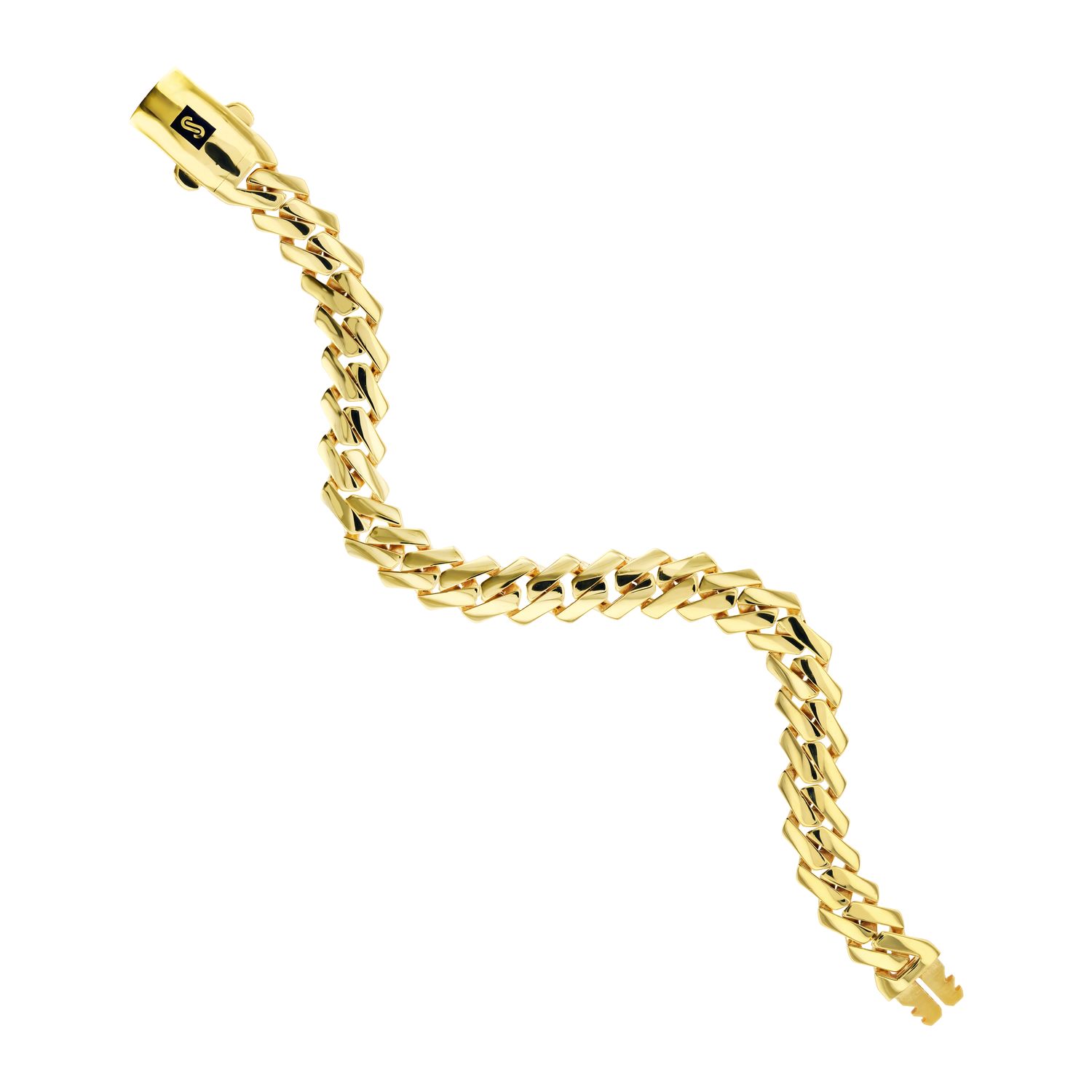 10K Yellow Gold Royal Monaco Cuban Bracelet Diamond Cut 8