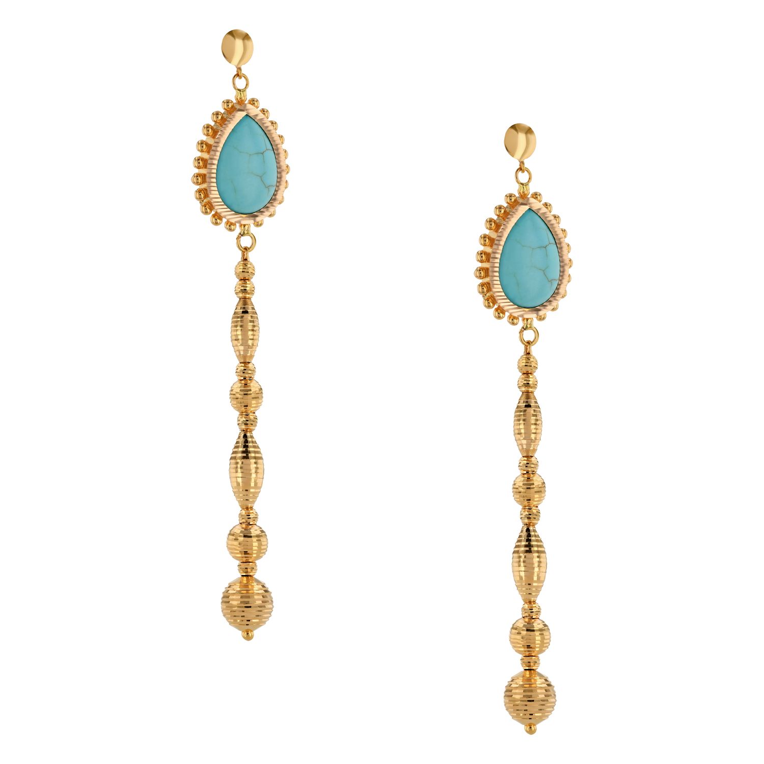 21K Traditional Gold Set With Turquoise Stone