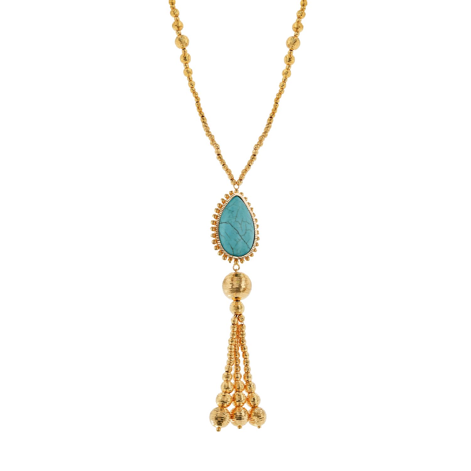 21K Traditional Gold Set With Turquoise Stone