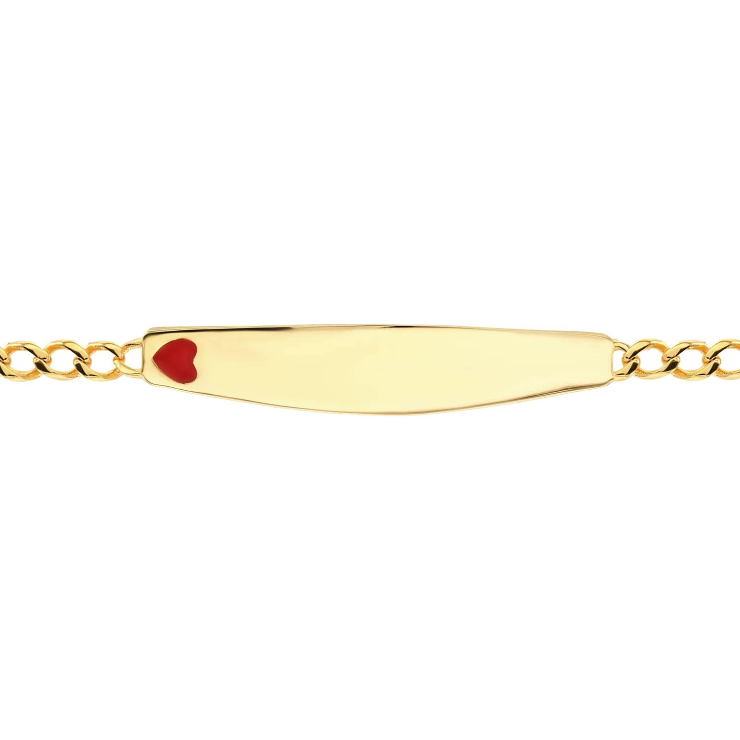 21K Red Heart-shaped Gold Kids Bracelet