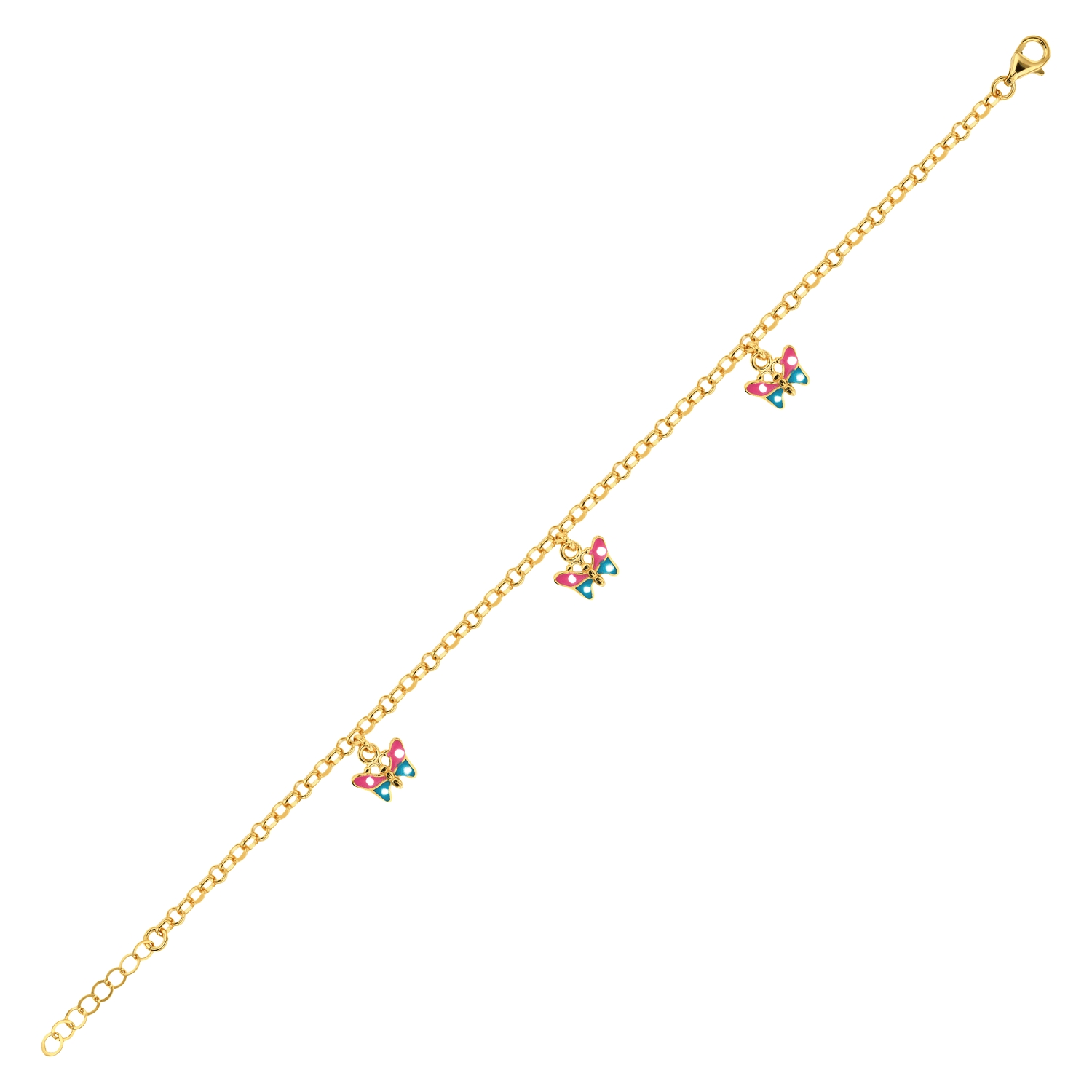 21K Gold Butterfly Kids Bracelet