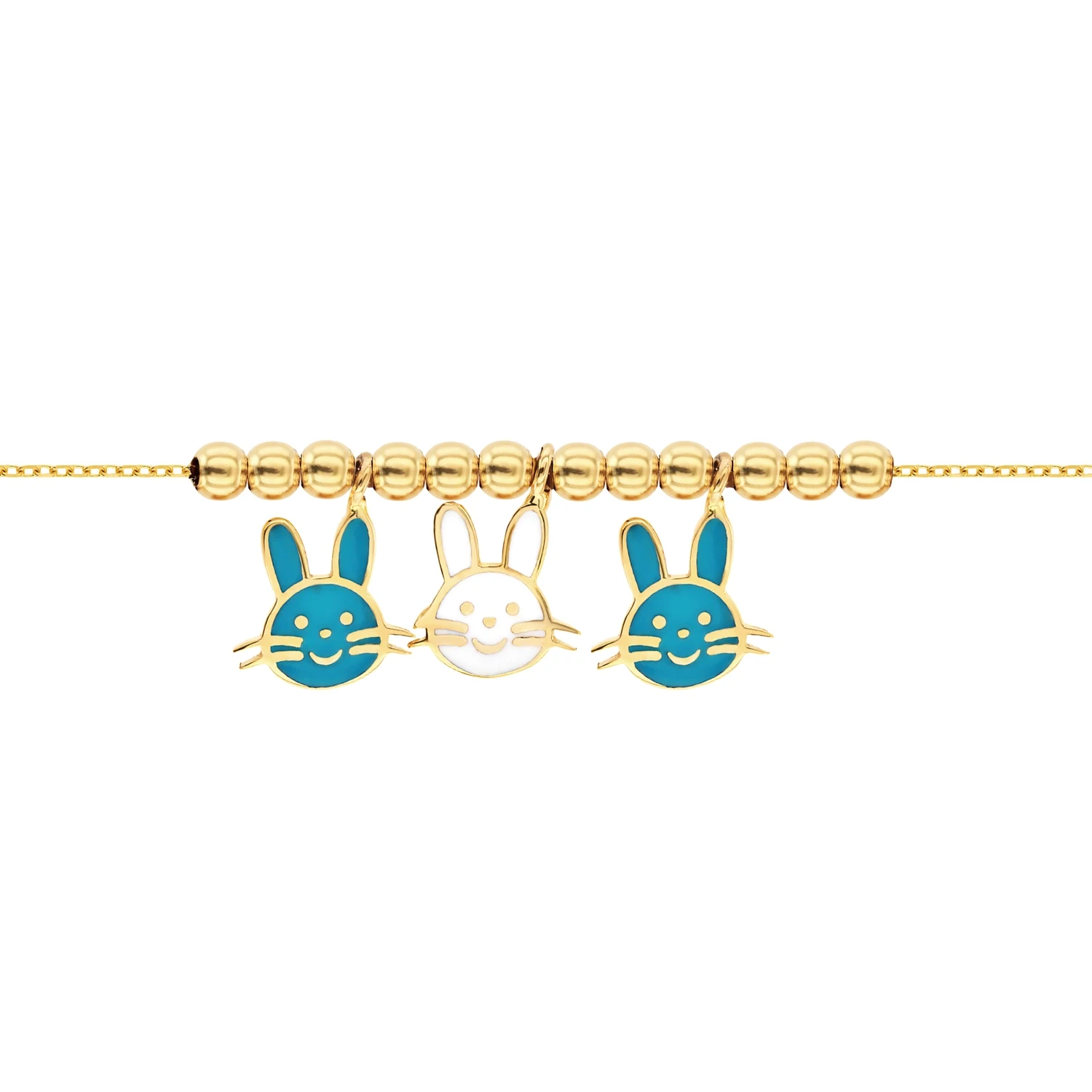 21K Kids' Gold Rabbit Pendant Set