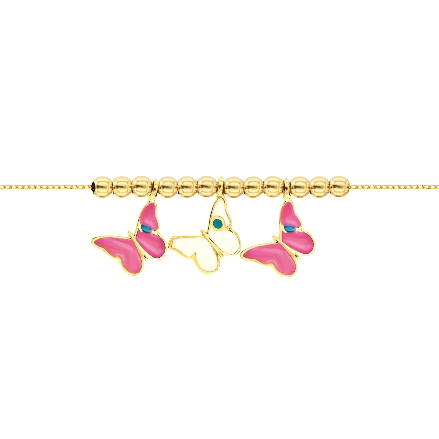 21K Kids' Gold Butterfly Pendant Set