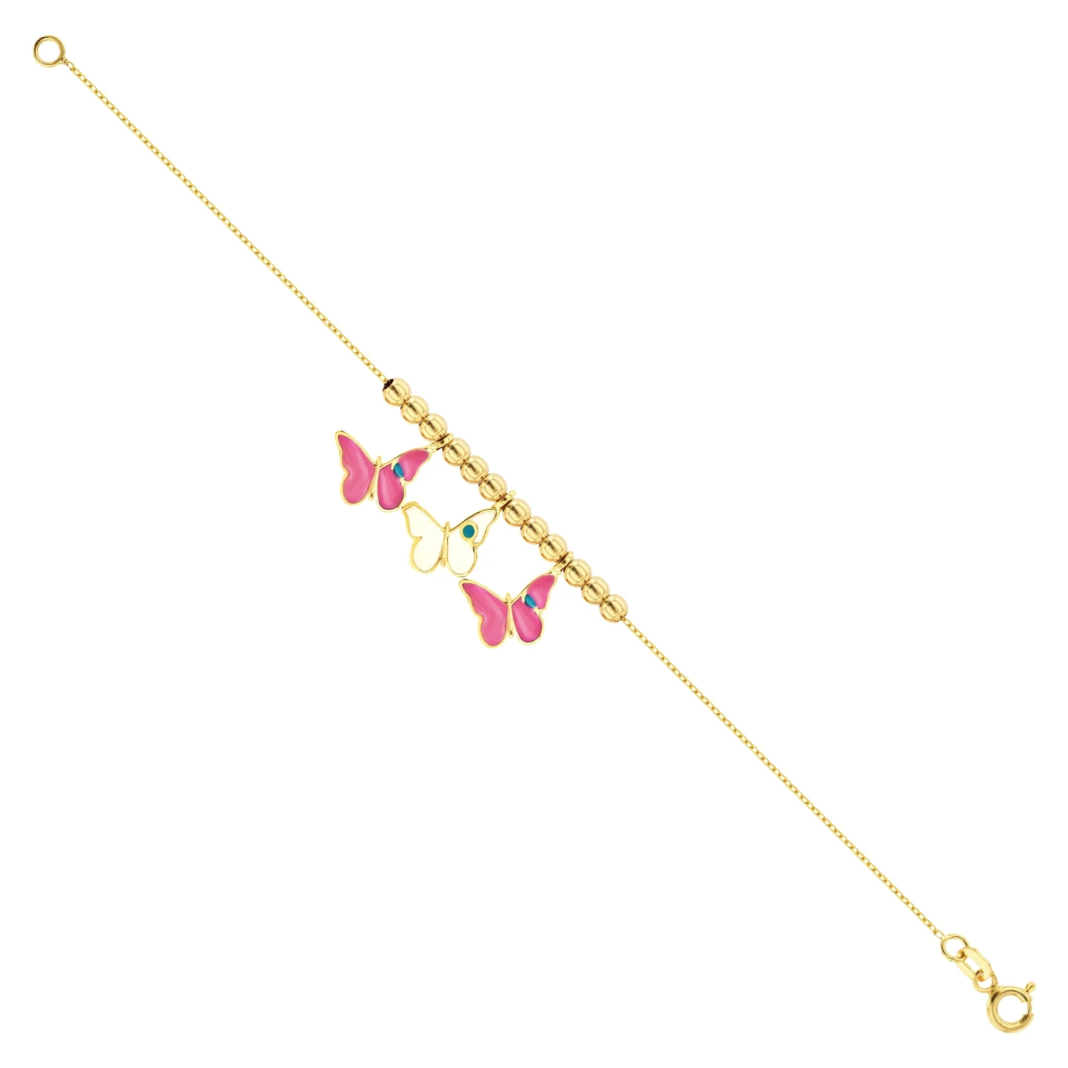 21K Kids' Gold Butterfly Pendant Set