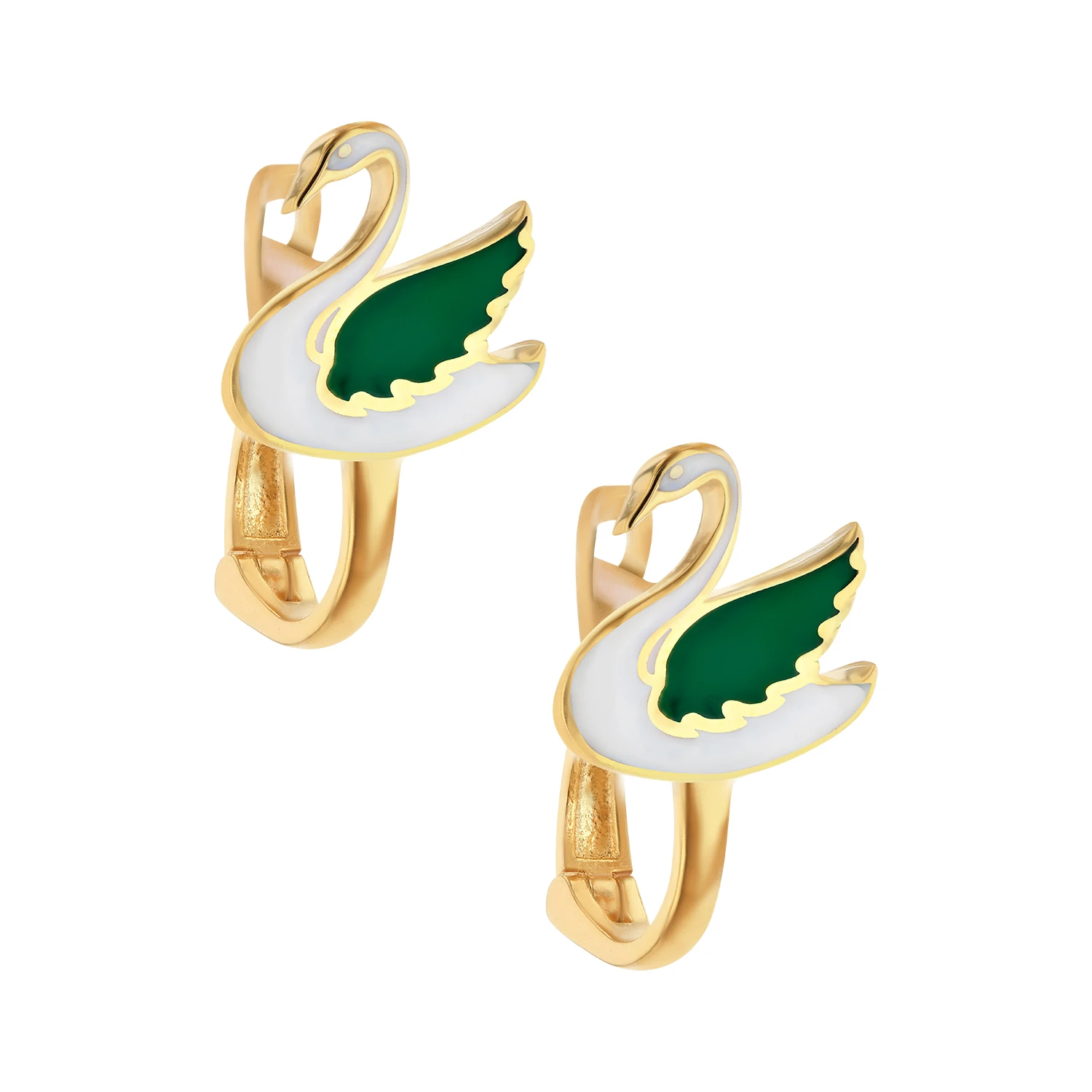 21K Kids' Gold Swan Pendant Set