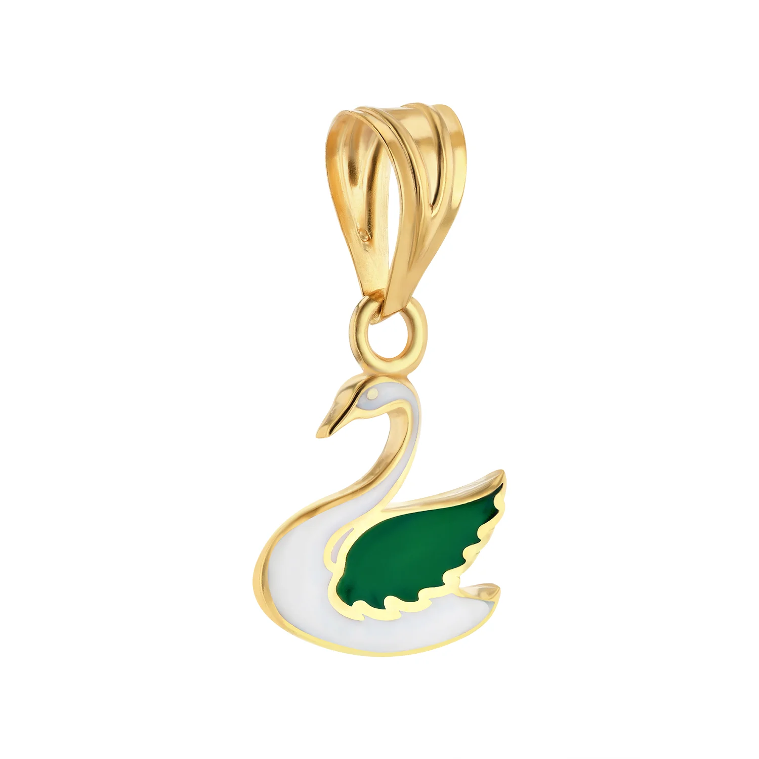 21K Kids' Gold Swan Pendant Set