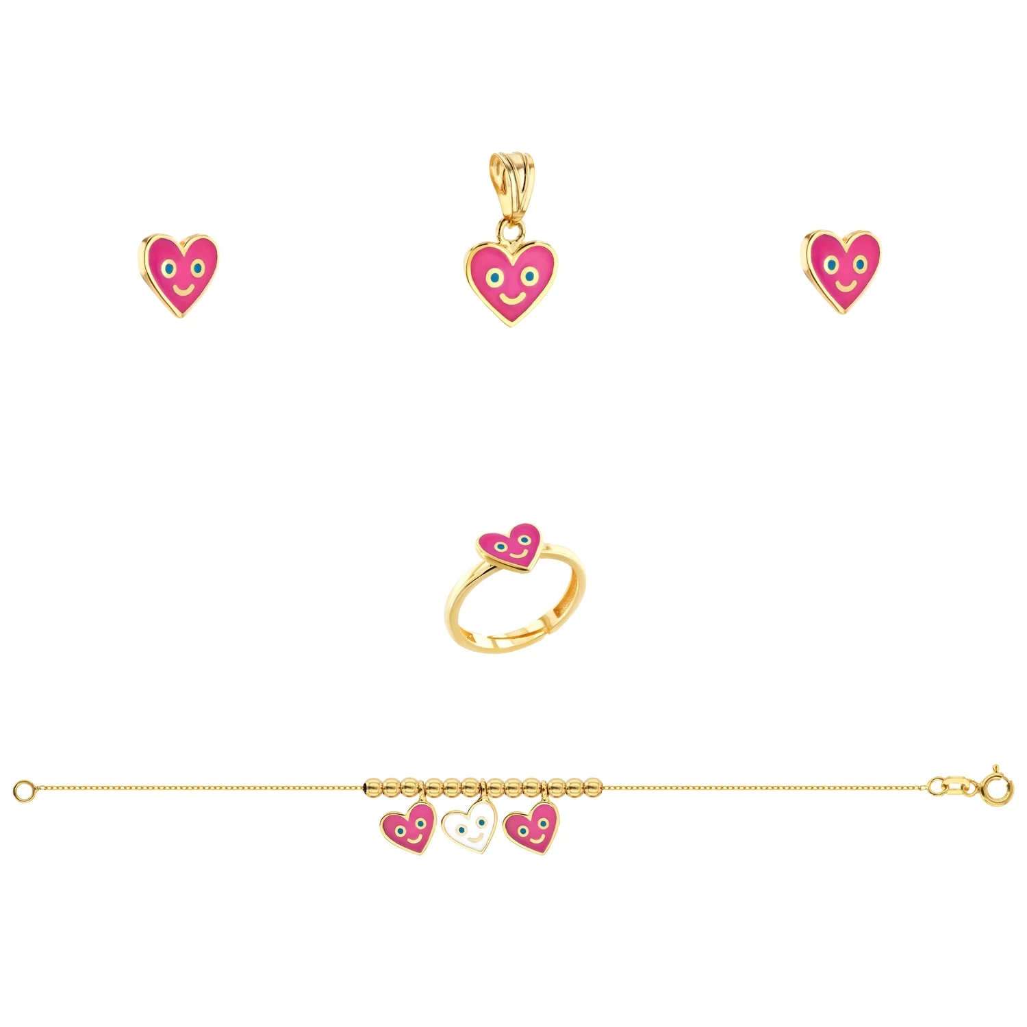 21K Kids' Gold Love Pendant Set