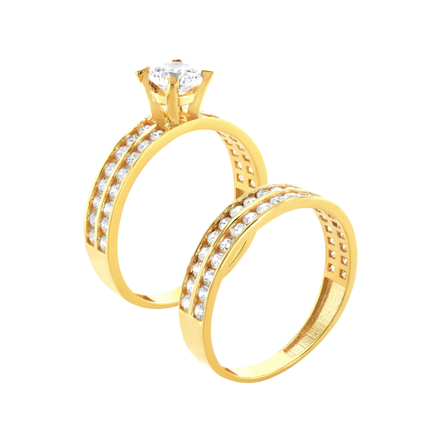 21K Double Band Engagement Gold Ring Al Romaizan